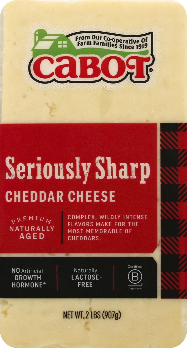 slide 2 of 10, Cabot Cheese, Cheddar, Seriously Sharp, 2 lb