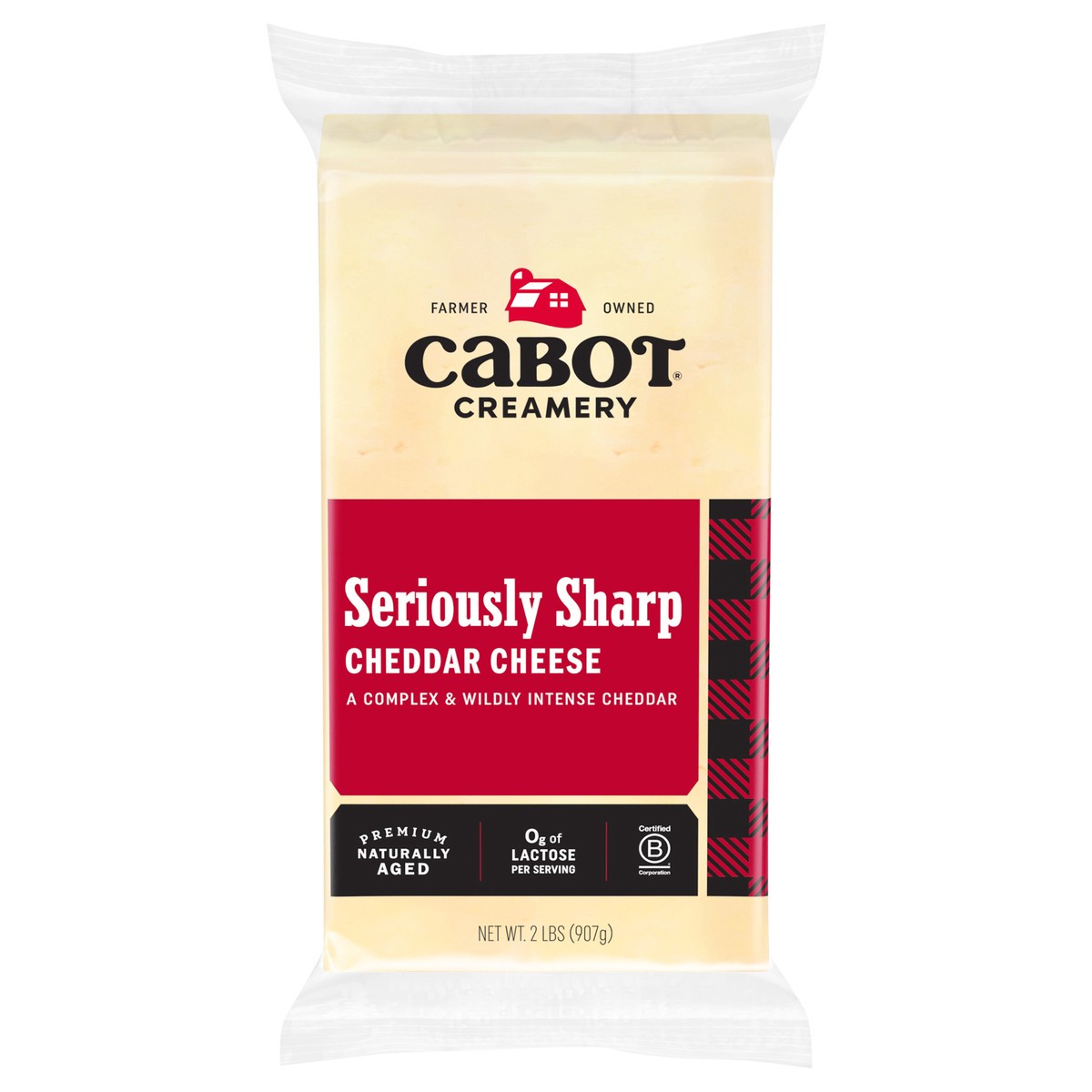 slide 1 of 10, Cabot Creamery Seriously Sharp Cheddar Cheese Block 2 lb, 2 lb