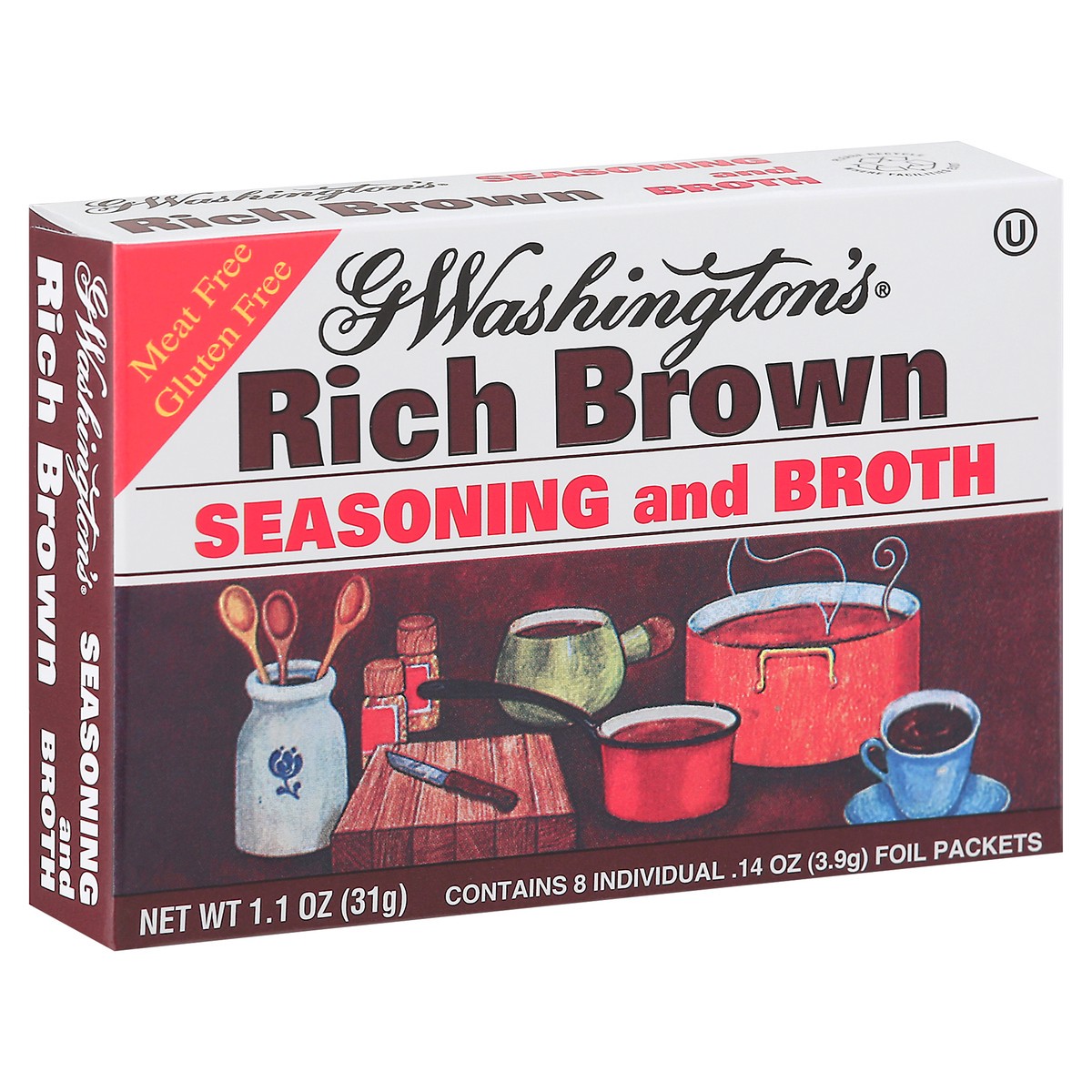 slide 2 of 9, G Washington's Rich Brown Seasoning and Broth 8-0.14 oz Packets Box, 8 ct