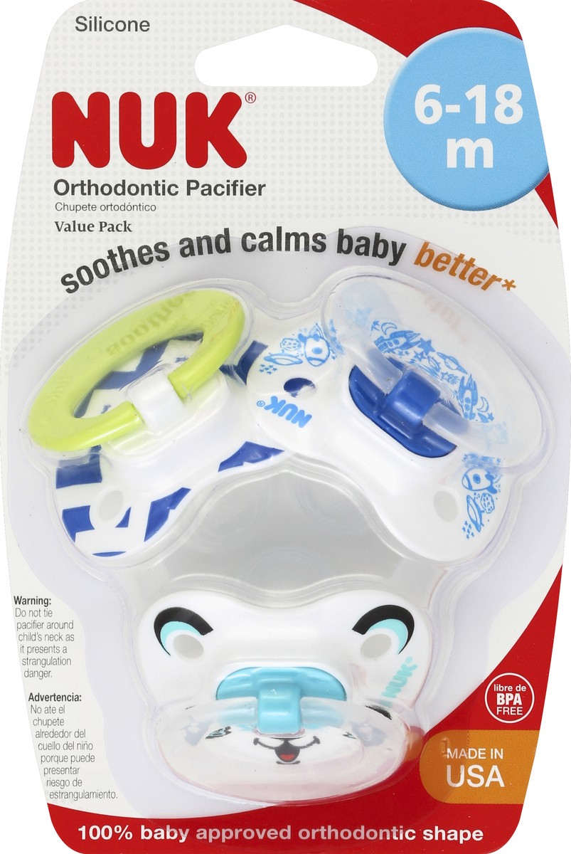 slide 1 of 3, NUK Pacifiers 3 ea, 3 ct