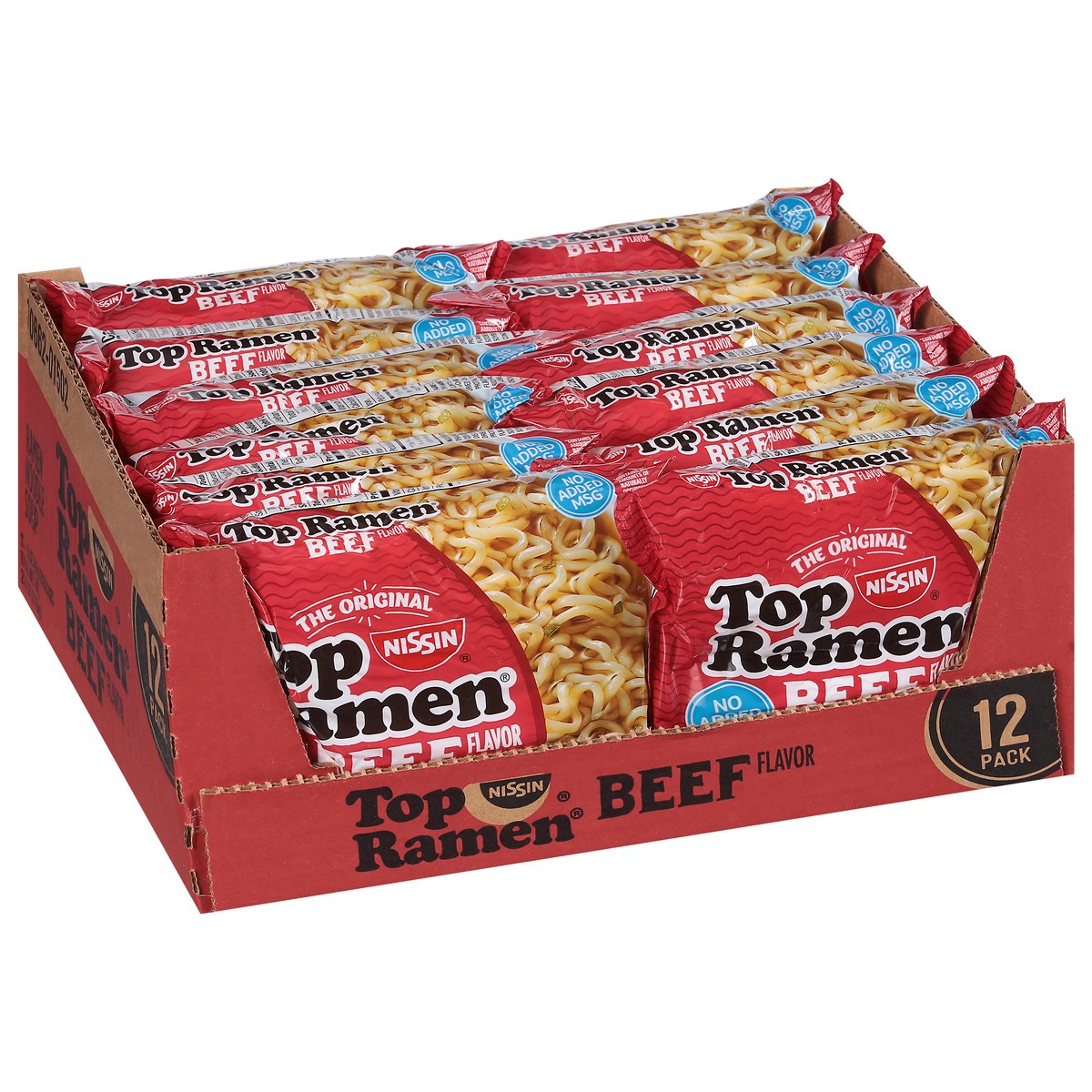 slide 5 of 9, Nissin® Top Ramen® ramen noodle soup, beef flavor, 12 ct; 3 oz