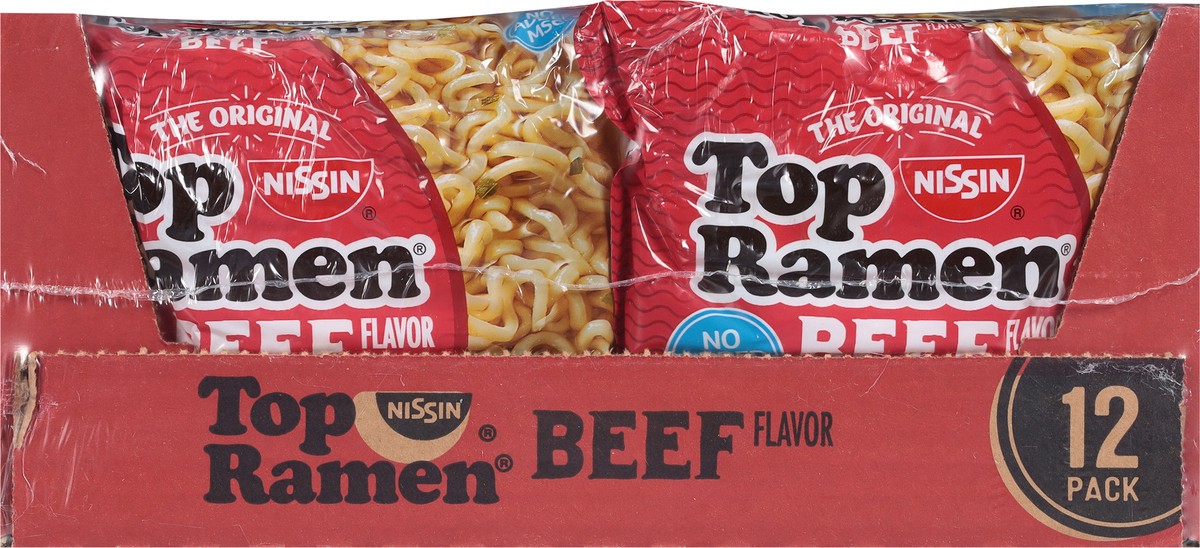 Nissin Top Ramen Beef Flavor Noodle Soup, 12 ct / 3 oz - Foods Co.