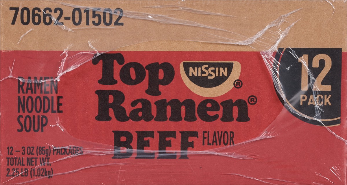 slide 8 of 9, Nissin® Top Ramen® ramen noodle soup, beef flavor, 12 ct; 3 oz