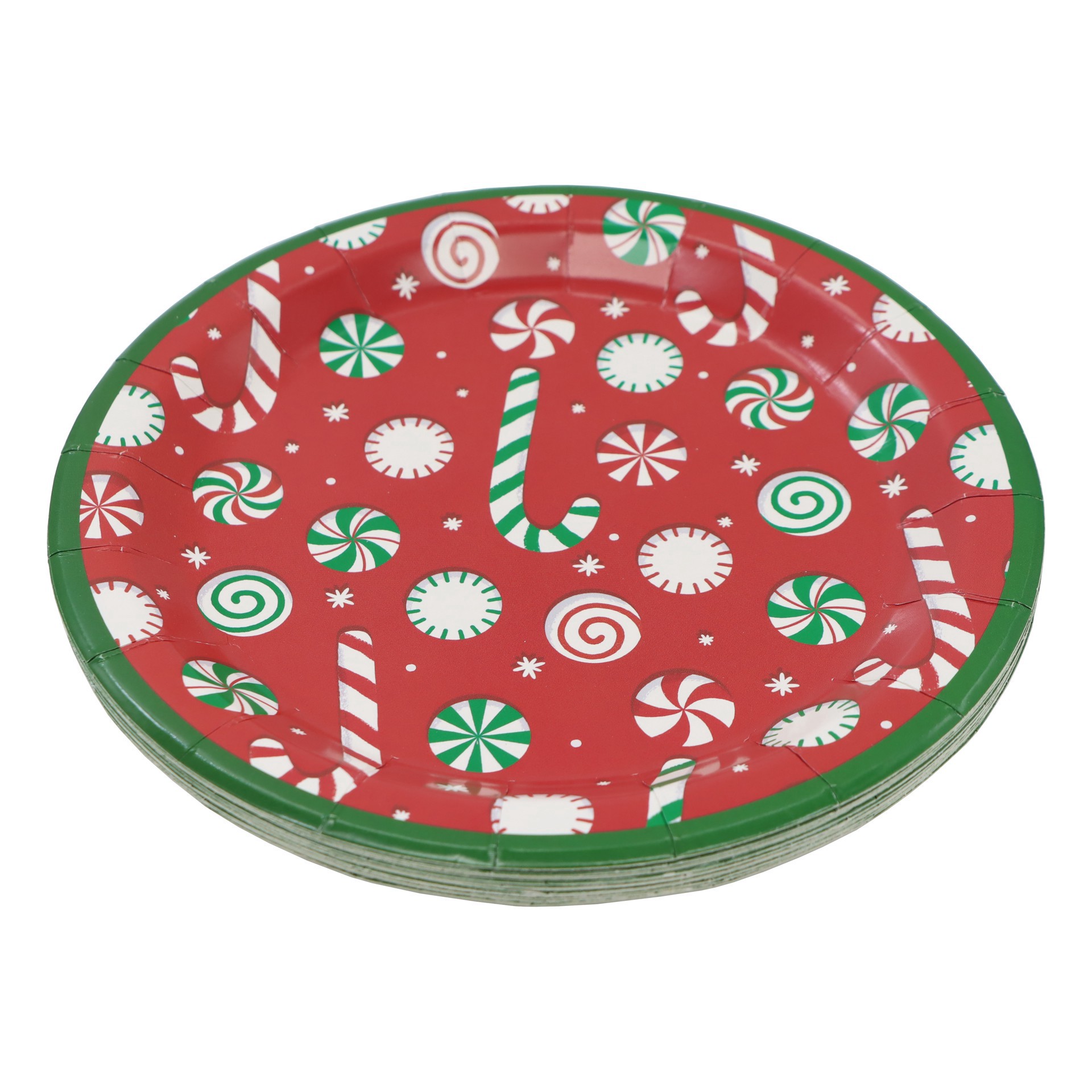 slide 2 of 2, 7" Candy Cane Paper Plates, 12ct. By Celebrate It, 12 ct