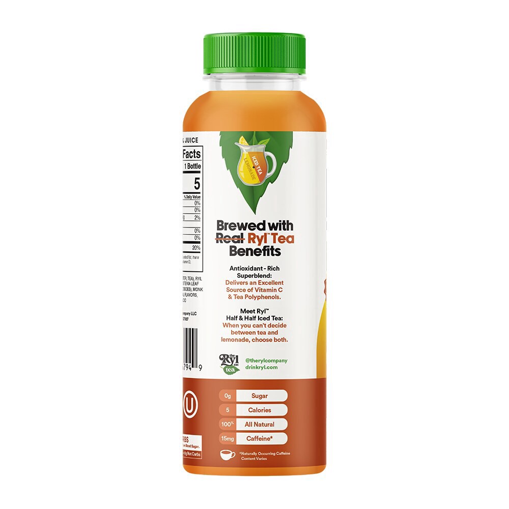 slide 5 of 5, The Ryl Company™ Half & Half Antioxidant Superblend Zero Sugar Iced Tea Bottle, 15.2 fl oz