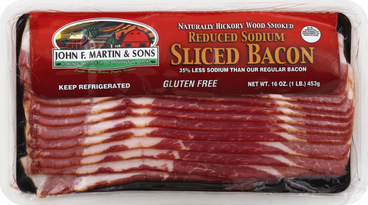 slide 5 of 5, Martin's Lo Salt Bacon, 16 oz