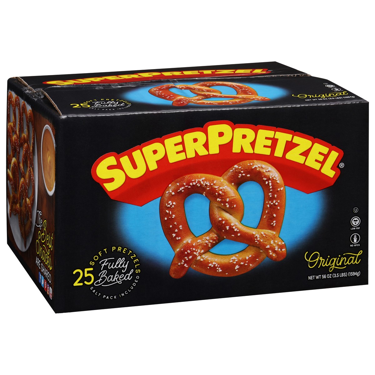 slide 2 of 9, SuperPretzel Original Fully Baked Soft Pretzels, 25 ct