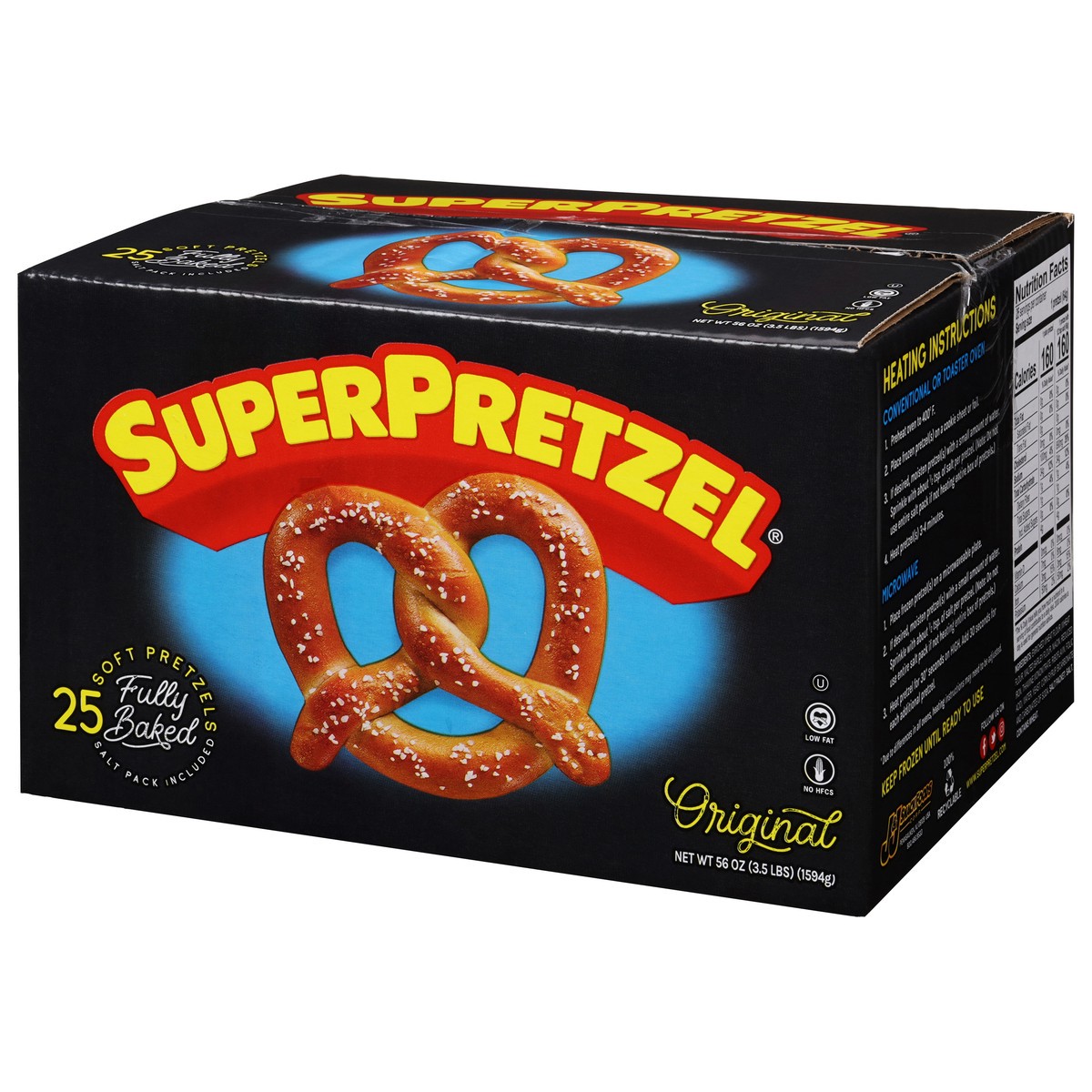 slide 3 of 9, SuperPretzel Original Fully Baked Soft Pretzels, 25 ct