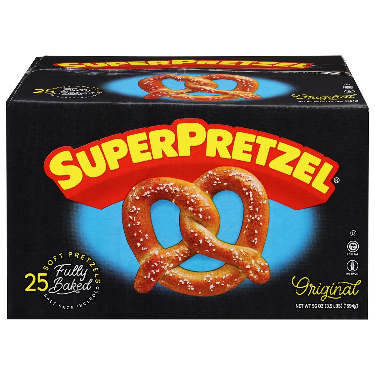 slide 1 of 9, SuperPretzel Original Fully Baked Soft Pretzels, 25 ct