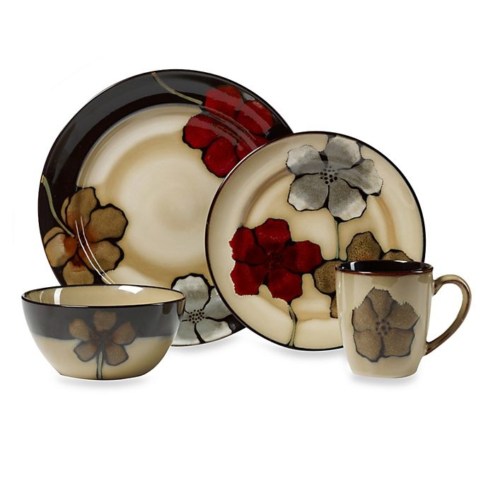 slide 1 of 2, Pfaltzgraff Painted Poppies Dinnerware Set, 16 ct