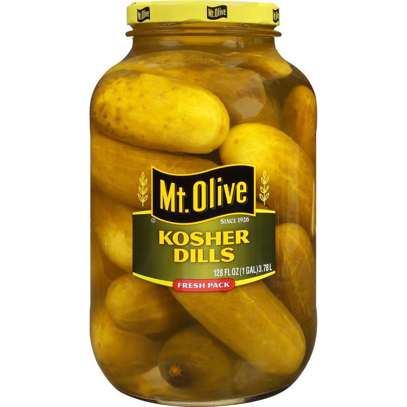 slide 1 of 4, Mt. Olive Kosher Dill Pickles, 128 fl oz