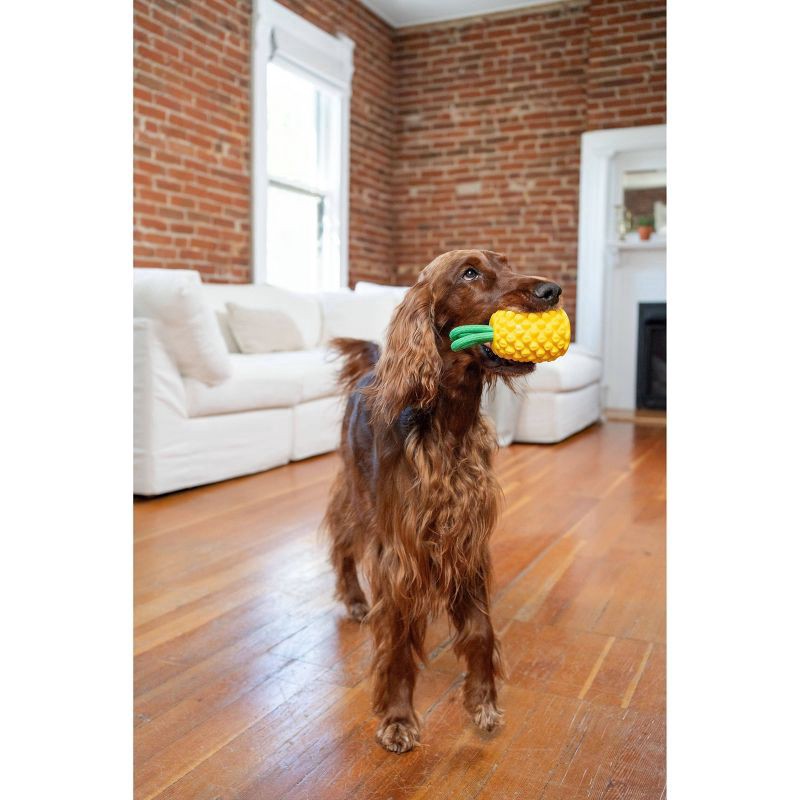 slide 2 of 3, Outward Hound Plant Dog Pineapple Dental Chew Toy and Interactive Treat Stuffer Dog Toys, Small, 1 ct