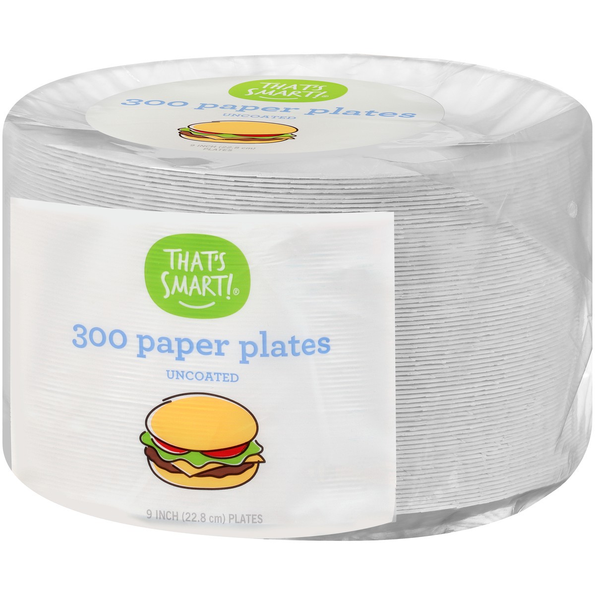 slide 2 of 8, That's Smart! Uncoated Paper Plates, 300 ct