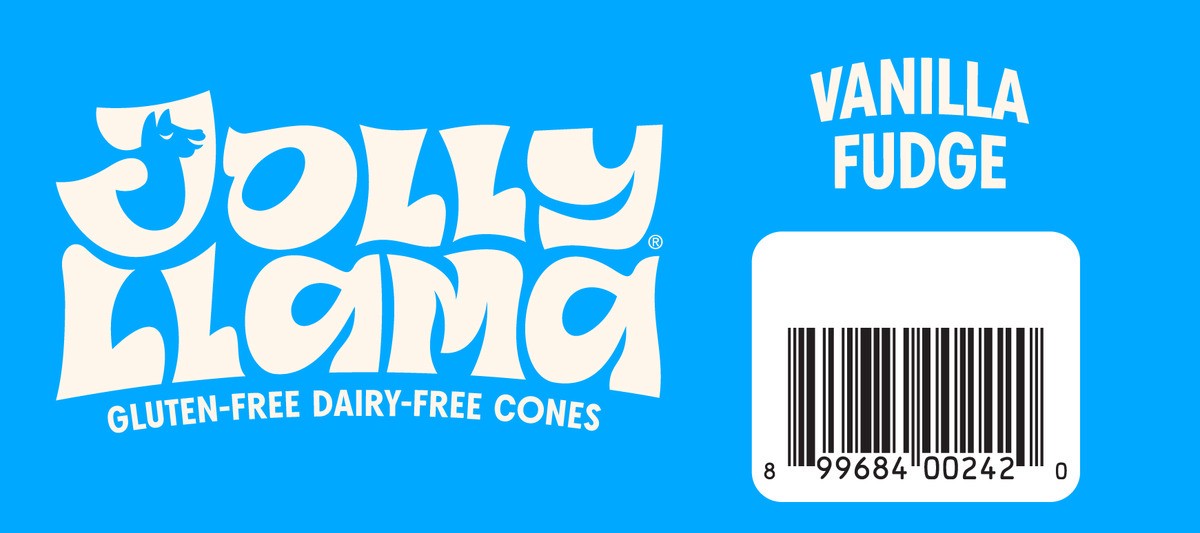 slide 6 of 9, Jolly Llama Gluten Free & Dairy Free Vanilla Fudge Sundae Cones, 14.25 fl oz