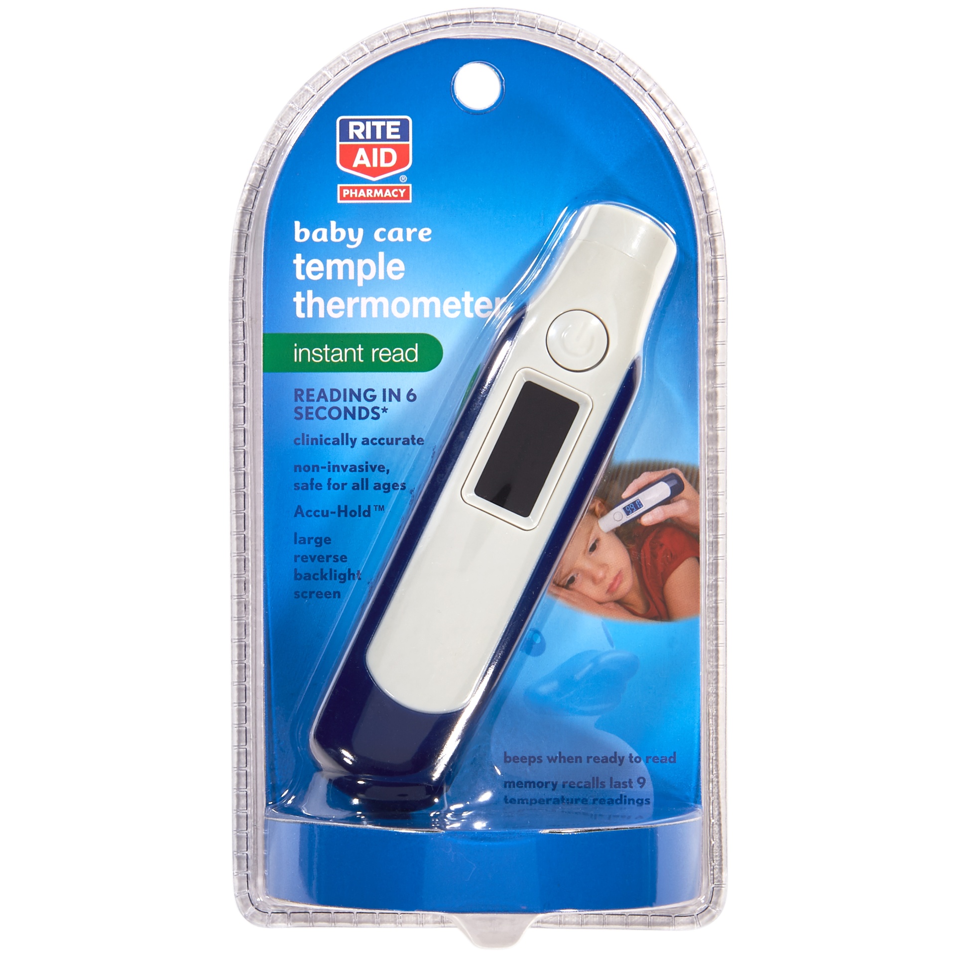 slide 1 of 1, Rite Aid Ra Baby Temple Thermometer, 1 ct