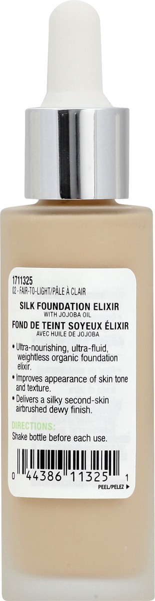 slide 4 of 12, Physicians Formula Organic Wear Fair-to-Light 02 Silk Foundation Elixir 30 ml, 1 fl oz