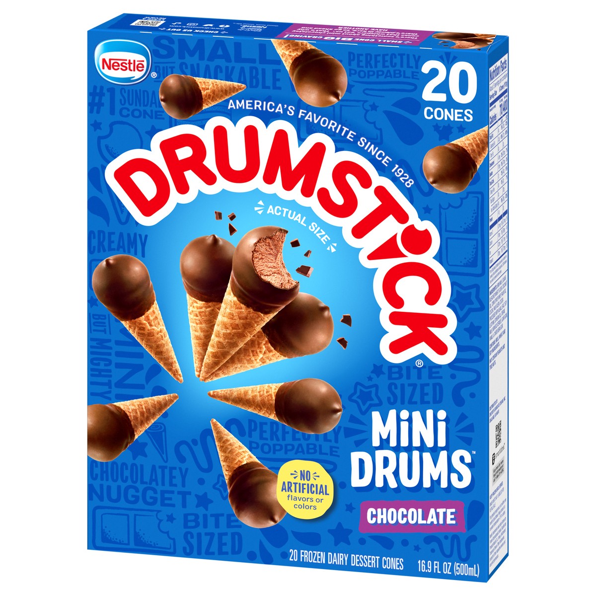 slide 7 of 9, Drumstick Mini Drums Chocolate Sundae Cones, 20 Count, 20 ct