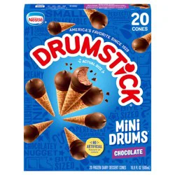 Drumstick Mini Drums Chocolate Sundae Cones, 20 Count