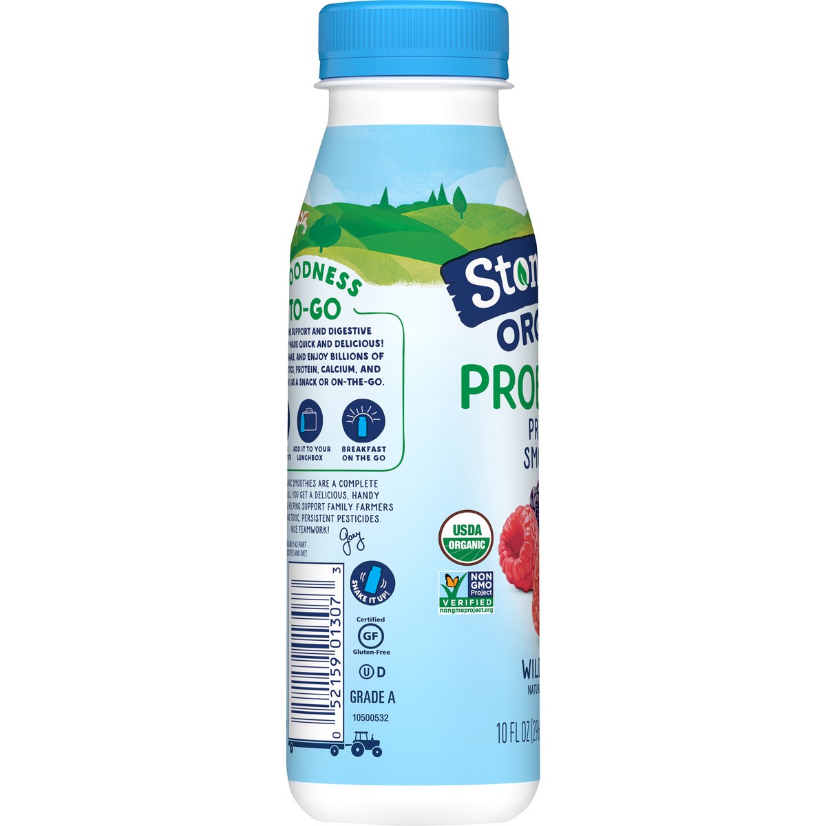 slide 7 of 7, Stonyfield Organic Probiotic Wild Berry Protein Smoothie 10 fl. oz. Bottle, 10 fl oz