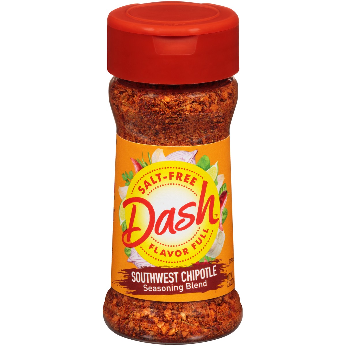 slide 1 of 7, Dash Southwest Chipotle Salt-Free Seasoning Blend 2.5 oz. Shaker, 2.5 oz