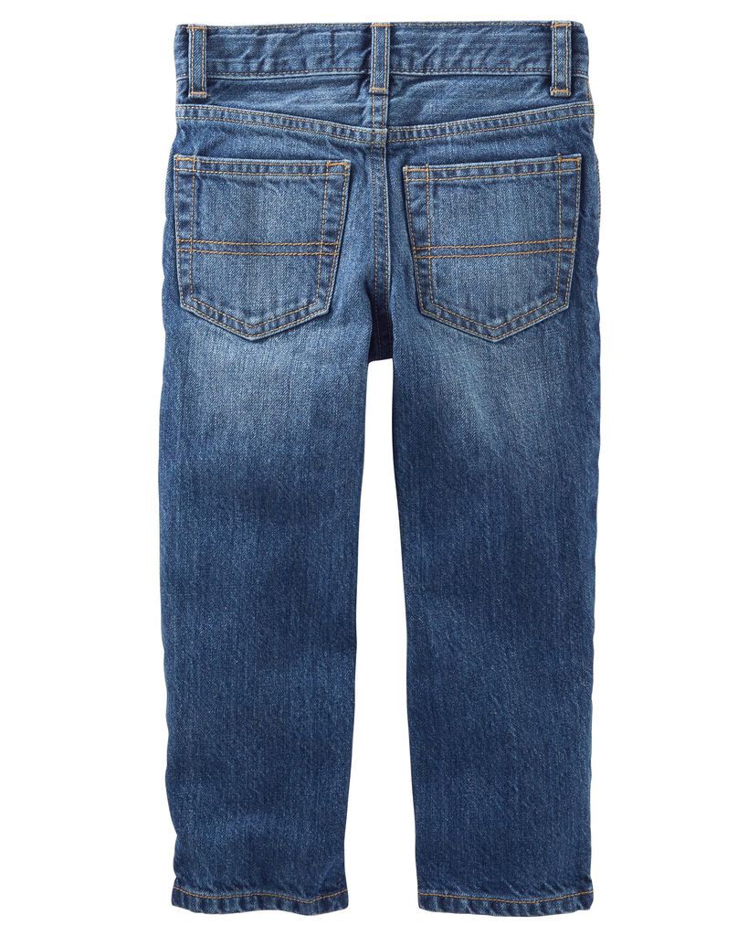 slide 2 of 4, Oshkosh Baby Dark Blue Wash Straight-Leg Jeans Anchor Dark Wash 24M, 1 ct
