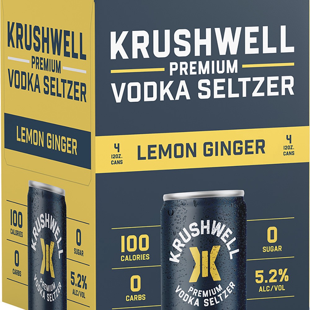 slide 1 of 1, Krushwell Lemon Ginger Vdka Seltz, 4 ct; 12 oz