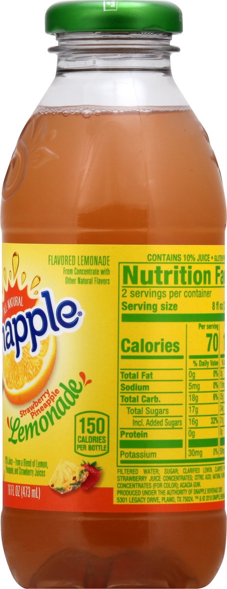 slide 1 of 1, Snapple Strawberry Pineapple Lemonade - 16 oz, 16 oz