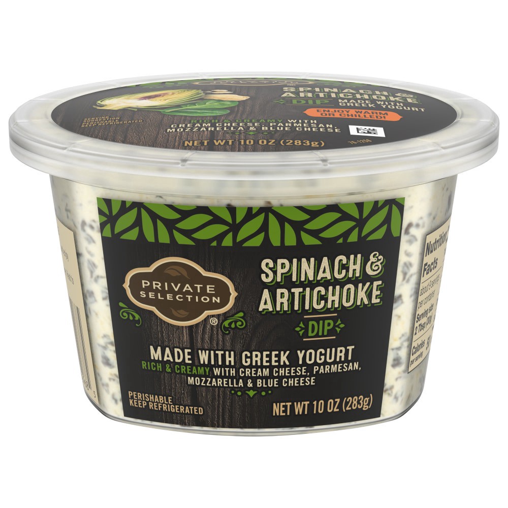 slide 1 of 5, Private Selection Spinach & Artichoke Dip, 10 oz