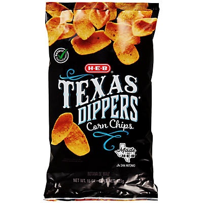 slide 1 of 1, H-E-B Texas Dippers Corn Chips, 15 oz