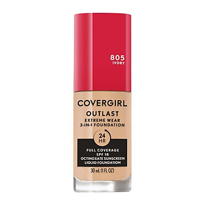 slide 1 of 1, Covergirl Outlast Extreme Wear Foundation Ivory, 1 oz