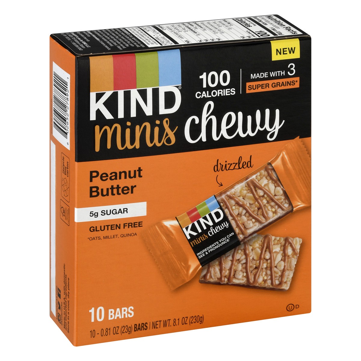 slide 2 of 9, KIND Minis Chewy Peanut Butter Granola Bars 10 ea, 10 ct; 0.81 oz