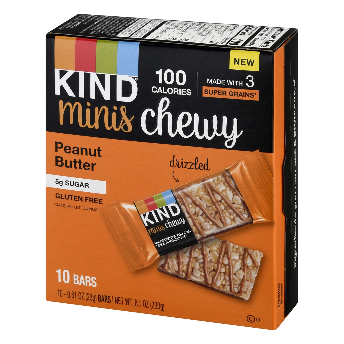slide 3 of 9, KIND Minis Chewy Peanut Butter Granola Bars 10 ea, 10 ct; 0.81 oz
