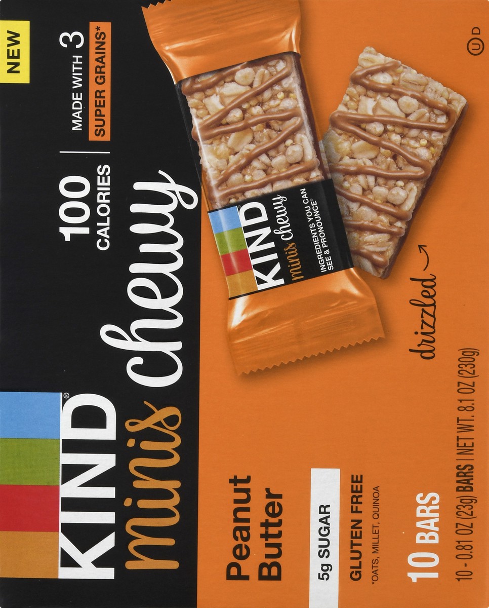 slide 5 of 9, KIND Minis Chewy Peanut Butter Granola Bars 10 ea, 10 ct; 0.81 oz