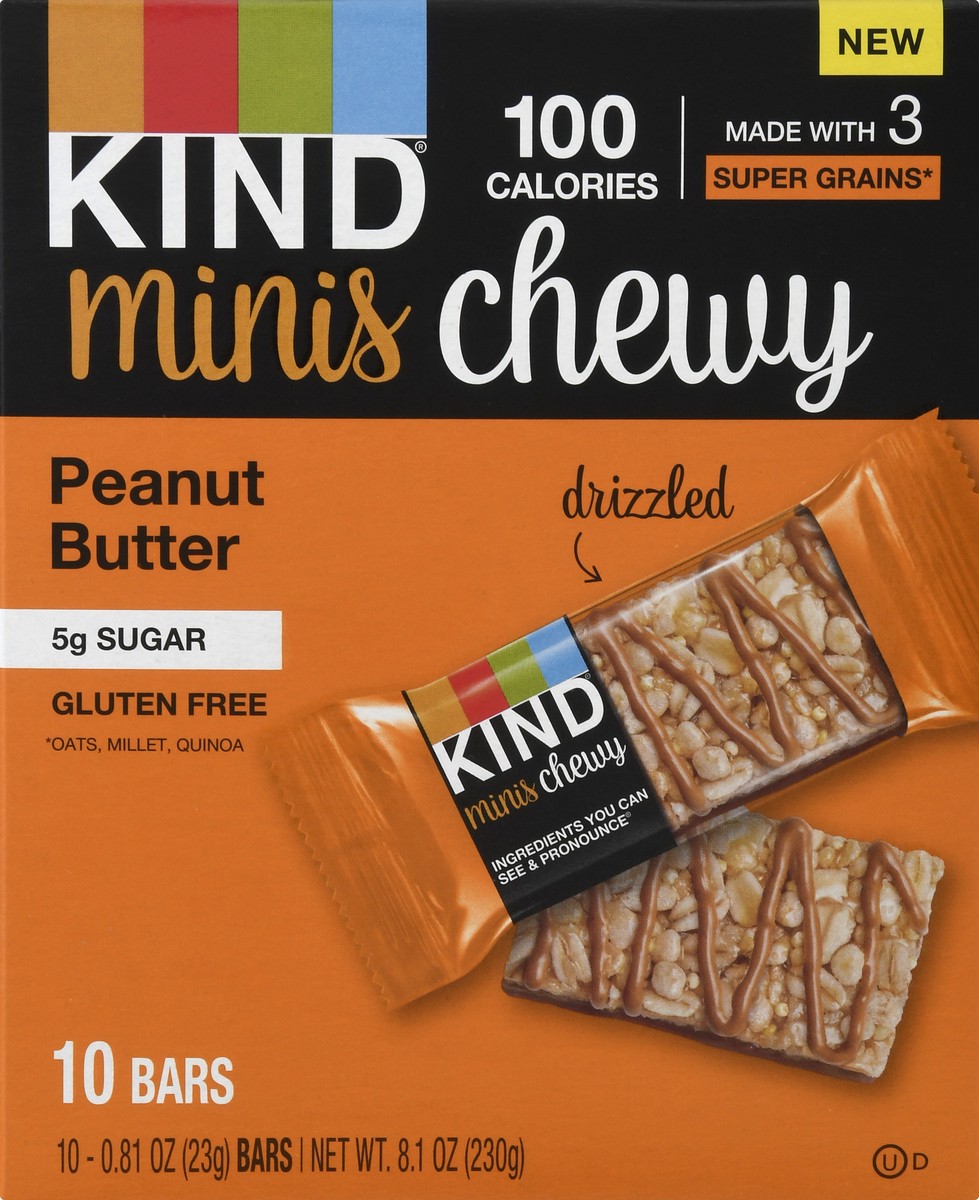 slide 6 of 9, KIND Minis Chewy Peanut Butter Granola Bars 10 ea, 10 ct; 0.81 oz