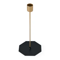 Elements Gold Metal Hex Base Pillar Holder 9.5 in