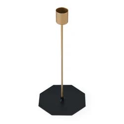Elements Gold Metal Hex Base Pillar Holder 9.5 in