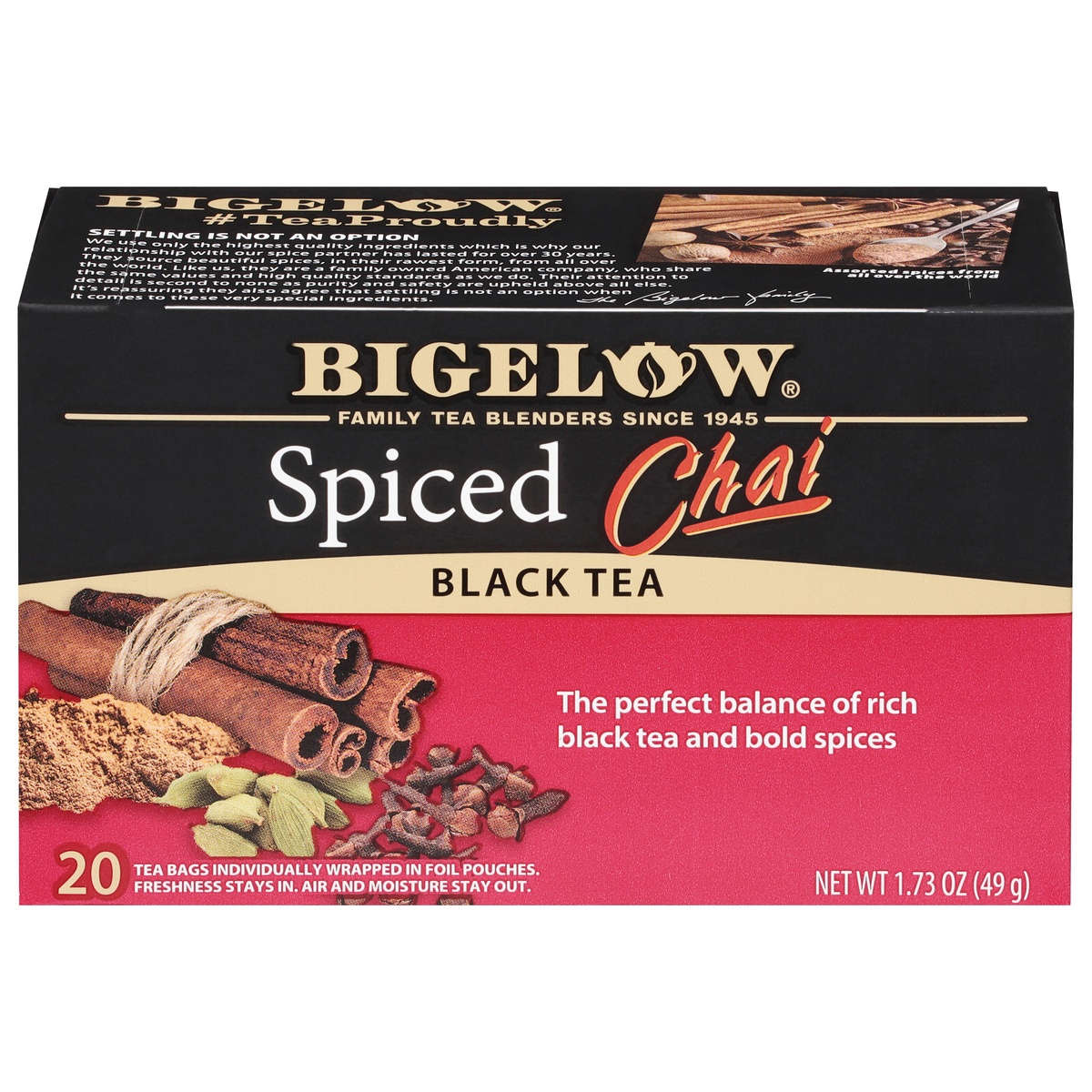 slide 1 of 9, Bigelow Spiced Chai Tea, 