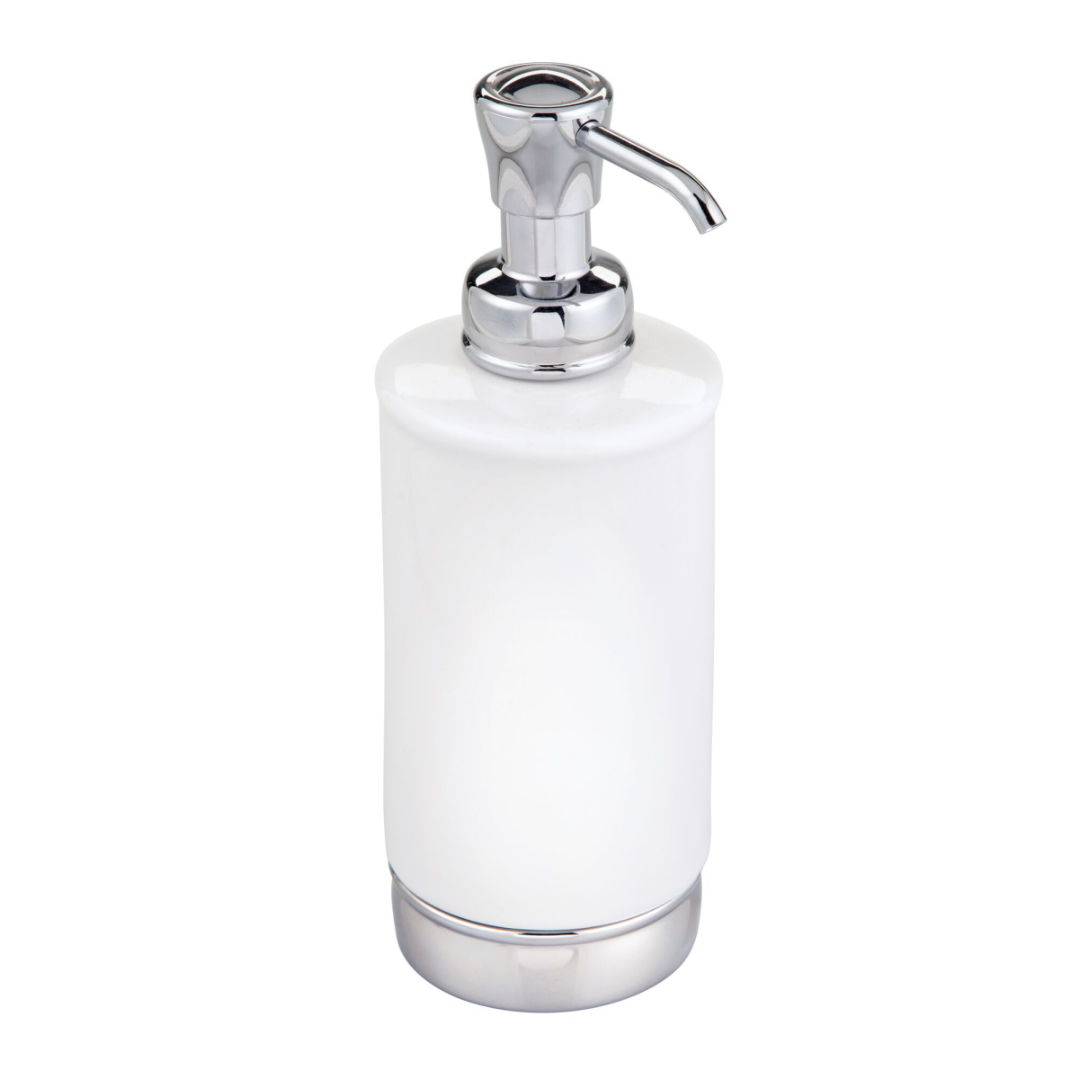 slide 1 of 5, Interdesign York Tall Soap Pump, White & Chrome, 1 ct