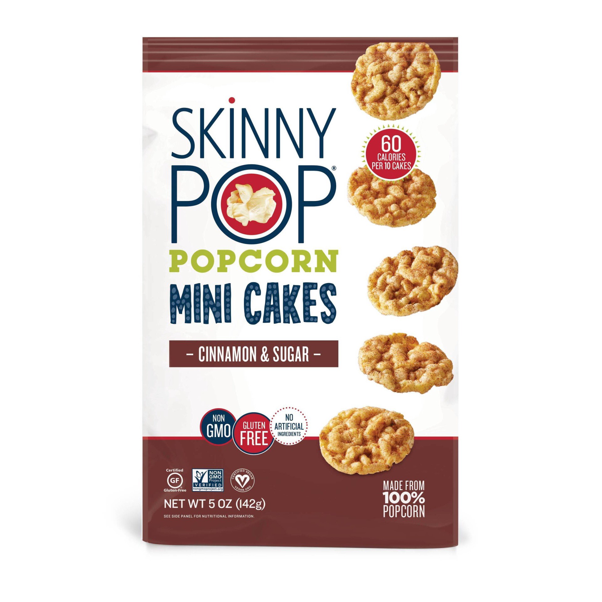 slide 1 of 3, SkinnyPop Cinnamon & Sugar Popcorn Mini Cakes - 5oz, 5 oz