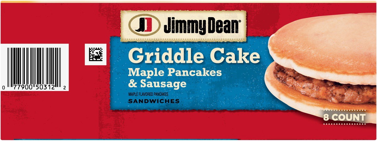 slide 9 of 9, Jimmy Dean Griddle Cake Breakfast Sandwiches with Maple Pancakes and Sausage, Frozen, 8 Count, 8 ct