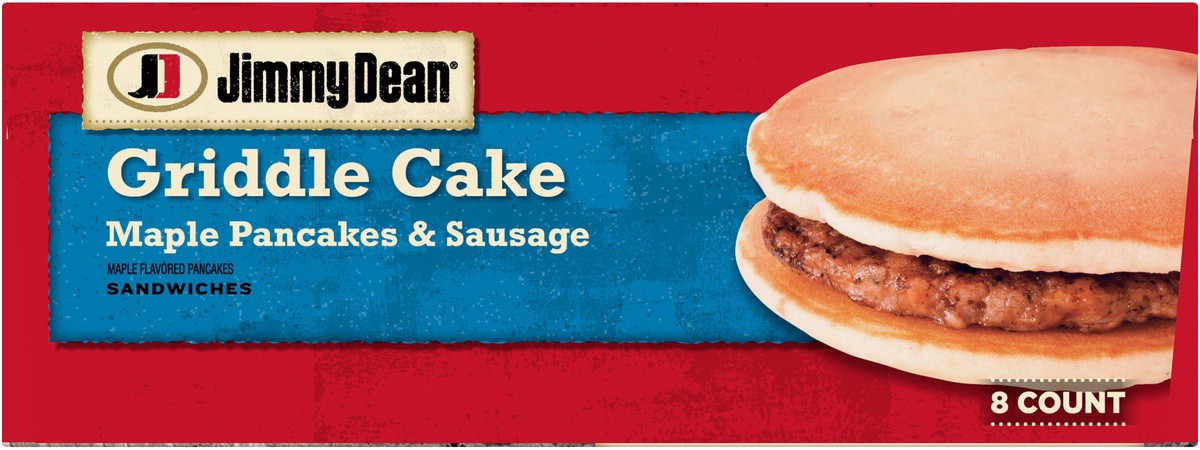 slide 6 of 9, Jimmy Dean Griddle Cake Breakfast Sandwiches with Maple Pancakes and Sausage, Frozen, 8 Count, 8 ct