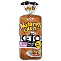 Nature's Own Life Keto Multigrain Bread, Net 1 Carb Sliced Multigrain Keto Bread, 16 oz Loaf
