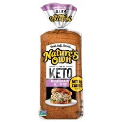 Nature''s Own Life Keto Multigrain Bread, Net 1 Carb Sliced Multigrain Keto Bread, 16 oz Loaf