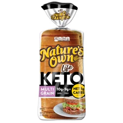 Nature's Own Life Keto Multigrain Bread, Net 1 Carb Sliced Multigrain Keto Bread, 16 oz Loaf