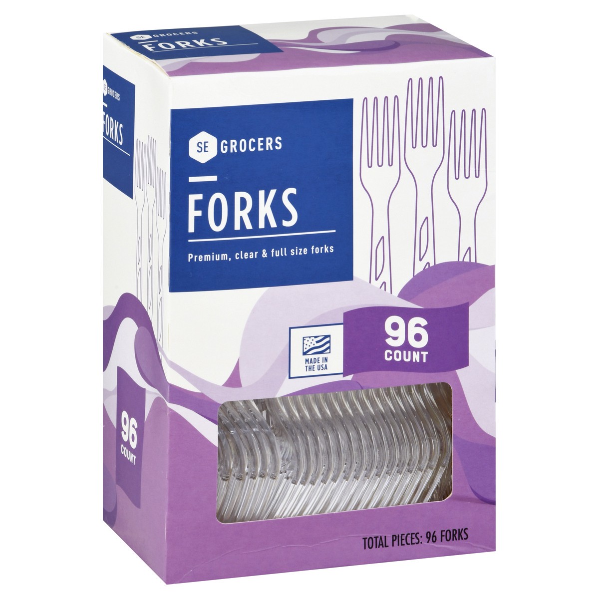 slide 2 of 11, SE Grocers Premium Clear Forks, 96 ct