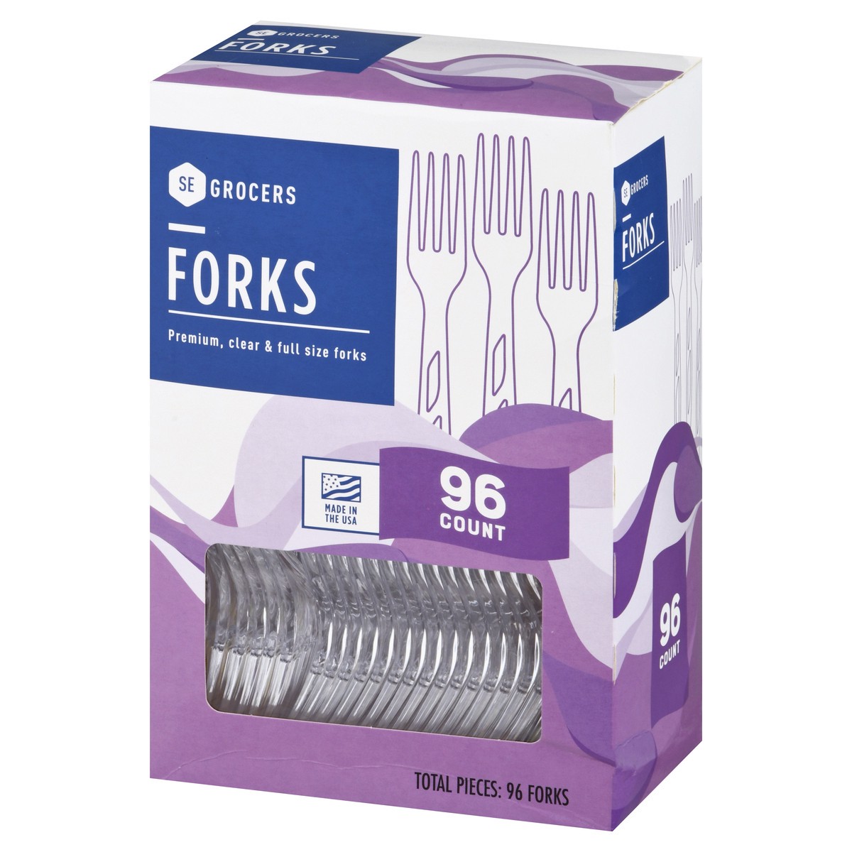 slide 3 of 11, SE Grocers Premium Clear Forks, 96 ct