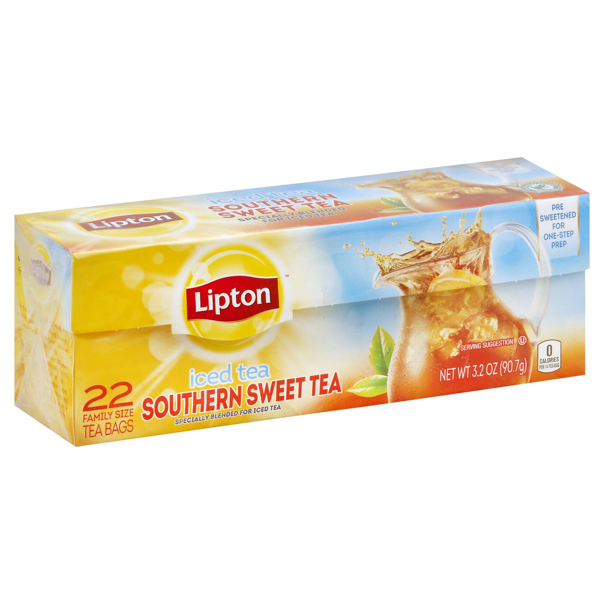 slide 1 of 4, Lipton Southern Sweet Iced Tea 22 Family Size Tea Bags, 22 ct