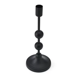 Elements Matte Black Ball Metal Taper Holder 9.5IN