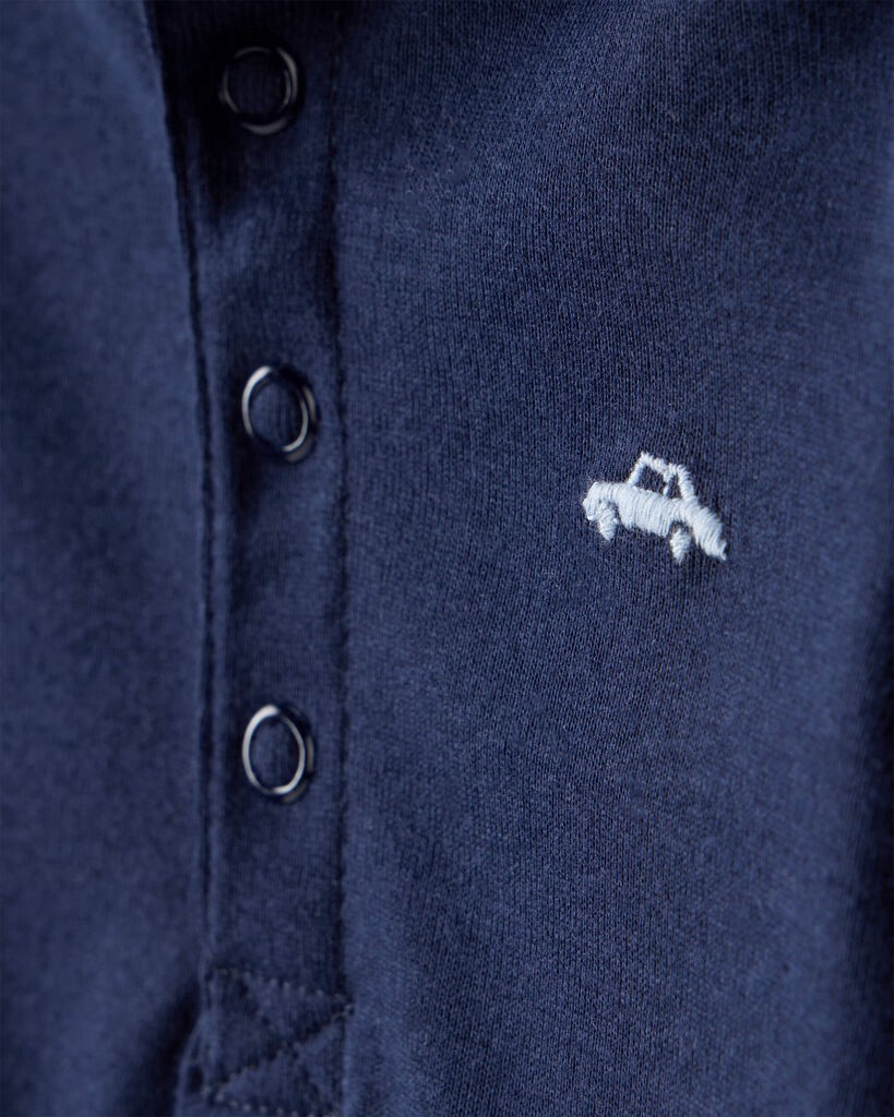 slide 3 of 4, Carter's Baby Boy 2-Piece Car Bodysuit & Pant Set - Blue Blue/Navy NB, 2 pc