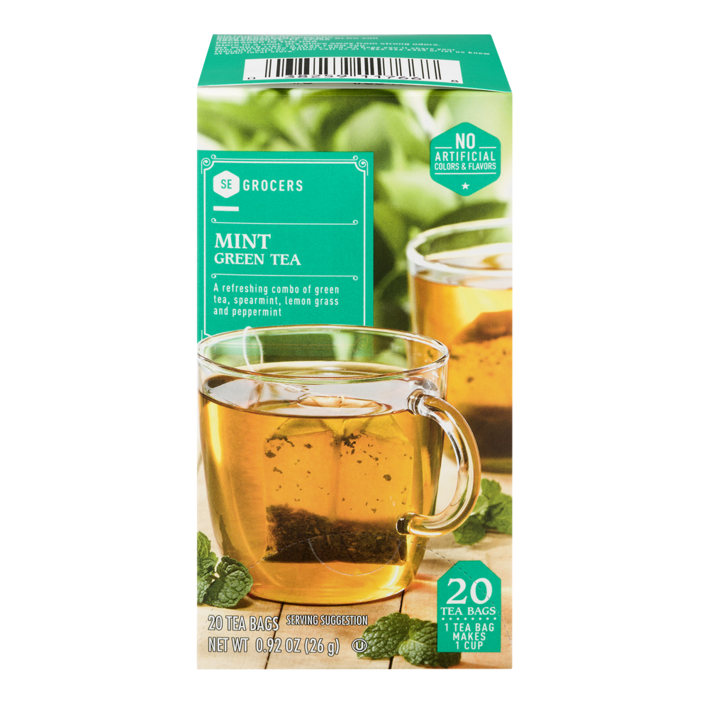 slide 1 of 1, SE Grocers Green Tea Mint- 20 ct, 20 ct